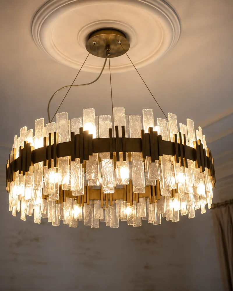 Decorative ceiling light installed in a living room
